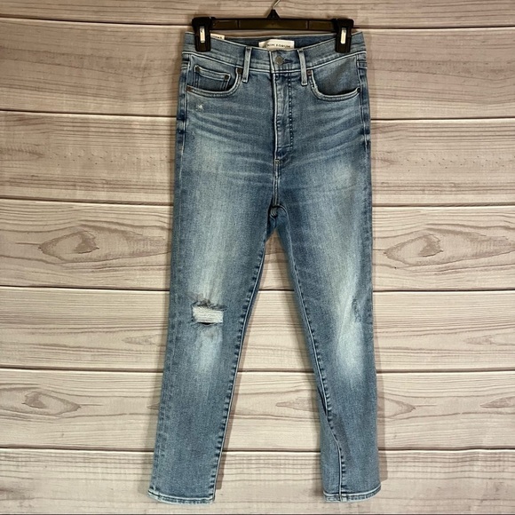 Aritzia Denim Forum the Lola High Rise Skinny Crop Distressed Jeans - Picture 3 of 11